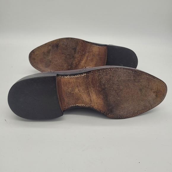 Allen Edmonds Shoes Men 8D Auburn  Burgundy Wingtip Slip On Loafers - Picture 9 of 15